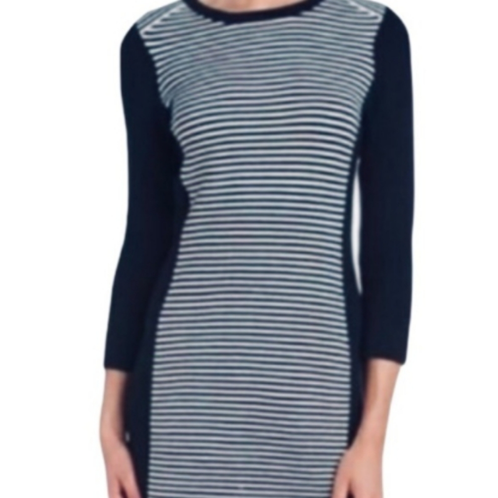 J. MCLAUGHLIN Striped Knit Sweater Dress  M
